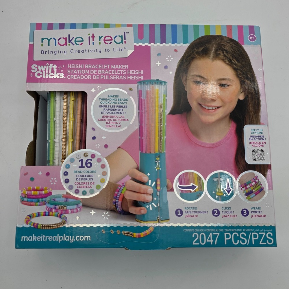 Make It Real: Swift Clicks Heishi Bracelet Maker - DIY Kit, Create 23 Bracelets